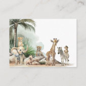 Oerwoud Safari Dieren Baby shower Boeken voor Baby Informatiekaartje (Achterkant)