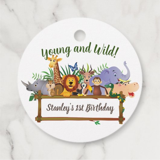 Oerwoud Safari Dieren Bos Kinderen Verjaardag Bedankjes Labels (Achterkant)