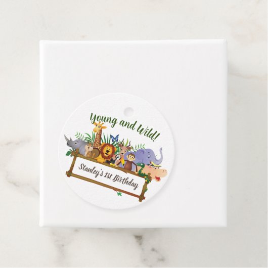 Oerwoud Safari Dieren Bos Kinderen Verjaardag Bedankjes Labels (In situ)