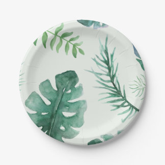 Oerwoud Safari Dieren en groen Baby shower Papieren Bordje