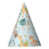 Oerwoud safari dieren schattige peuterjarige verja feesthoedjes (Voorkant)