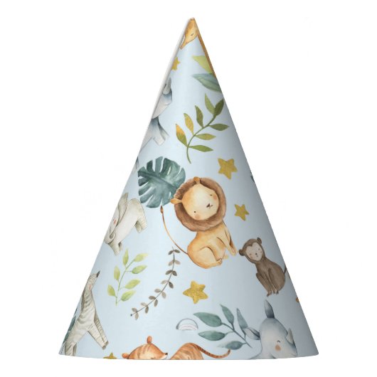 Oerwoud safari dieren schattige peuterjarige verja feesthoedjes (Links)