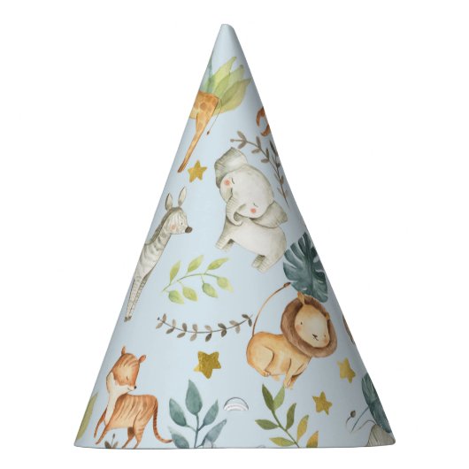 Oerwoud safari dieren schattige peuterjarige verja feesthoedjes (Rechts)