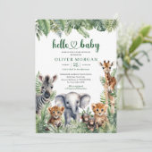 Oerwoud Safari Dieren tropisch groen loof Kaart (Staand voorkant)