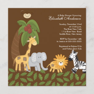 Oerwoud Safari Dierneutraal Baby shower Kaart