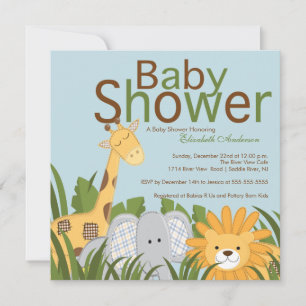 Oerwoud Safari Dierneutraal Baby shower Kaart