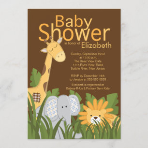 Oerwoud Safari Dierneutraal Baby shower Kaart