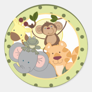 Oerwoud Safari Favor Stickers Decoratie