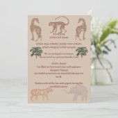  Oerwoud Safari Geboorte Aankondiging (Staand voorkant)