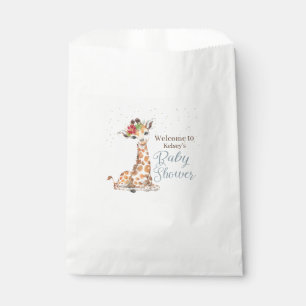 Oerwoud Safari Giraffe Blue Grey Baby shower Bedankzakje