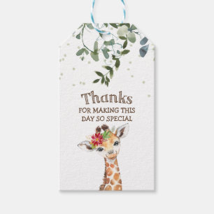 Oerwoud Safari Giraffe Hartelijk dank voor uw steu Cadeaulabel