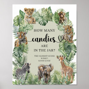 Oerwoud Safari Hoeveel Snoepjes zitten er in het p Poster