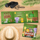 Oerwoud Safari Leuke Dieren Wild Een Baby shower Drieluik Uitnodiging
