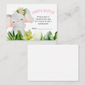 Oerwoud Safari Luier Olifant Raffle Informatiekaartje (Voorkant / Achterkant)