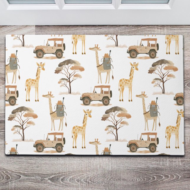 Oerwoud Safari met Giraffes Nursery Pattern Deurmat (Creator heeft geüpload)