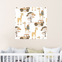 Oerwoud Safari met Giraffes Nursery Pattern
