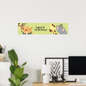OERWOUD SAFARI Monkey Birthday Banner Poster (Thuiskantoor)