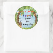 Oerwoud Safari Monkey Verjaardag Sticker (Tas)