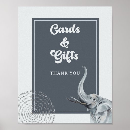 Oerwoud Safari Olifant Baby shower Kaarten & gesch Poster (Voorkant)