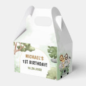 Oerwoud Safari Party Dieren 1e verjaardag Bedankdoosjes (Voorkant Zijde)