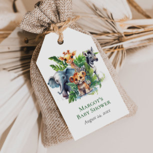 Oerwoud Safari Tropische Dieren Baby shower Favor Cadeaulabel