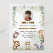 Oerwoud Safari Verjaardag Jongen Uitnodiging, Wild Kaart (Voorkant)