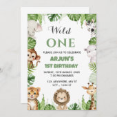 Oerwoud Safari Verjaardag Uitnodiging Kaart (Voorkant / Achterkant)