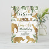 Oerwoud Safari Verjaardagsfeestje, Oerwoud Dieren Kaart (Staand voorkant)