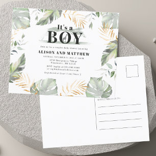 Oerwoud Safari Waterverf Baby shower uitnodiging