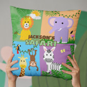 Oerwoud Safari Wild Animal Kids Verjaardag Kleurri Kussen
