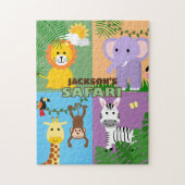 Oerwoud Safari Wild Animal Kids Verjaardag Kleurri Legpuzzel (Verticaal)