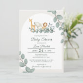 Oerwoud Safari Wild Baby shower Kaart (Staand voorkant)