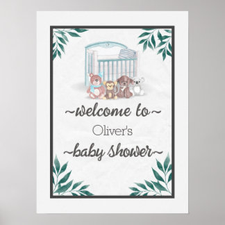 Oerwoud Safari Wild Baby shower Poster