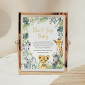 Oerwoud Safari Wild Een Baby shower zeg niet Baby Poster