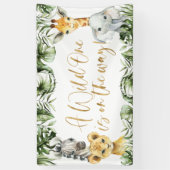 Oerwoud Safari Wild Een eerste verjaardag Spandoek (Verticaal)