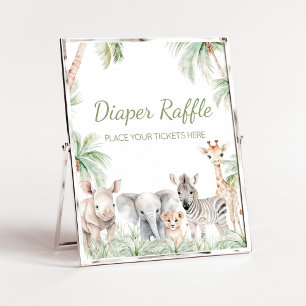 Oerwoud Safari Wild One Animals Luier Raffle Poster