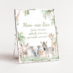 Oerwoud Safari Wild One Animals Mom Osa Bar Poster