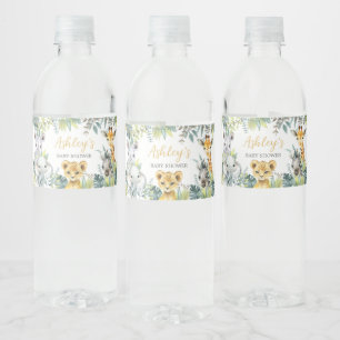 Oerwoud Safari Wild One Baby shower Waterfles Etiket