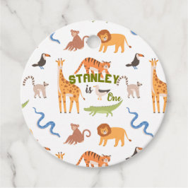 Oerwoud Safari Wilde Dieren Gepersonaliseerd Verja Bedankjes Labels