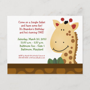 OERWOUD SAFARI Zanzibar Giraffe Zoo Birthday 4x5 Kaart