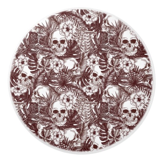 Oerwoud Skulls Knob Keramische Knop (Voorkant)