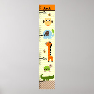 Oerwoud Stack Animals Growth Chart Keep at 8x44! Poster