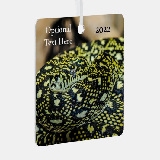 Oerwoud tapijt Python Snake Metalen Ornament (Voorkant Rechts)
