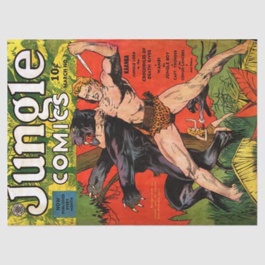 Oerwoud Tarzan & Black  Comics ontkoppelen Tissuepapier (Voorkant)