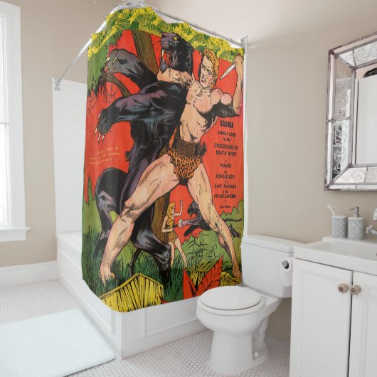 Oerwoud Tarzan & Black Panther Comics Douchegordijn (In situ)