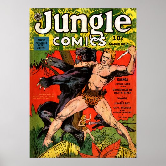 Oerwoud Tarzan & Black Panther Comics Poster (Voorkant)