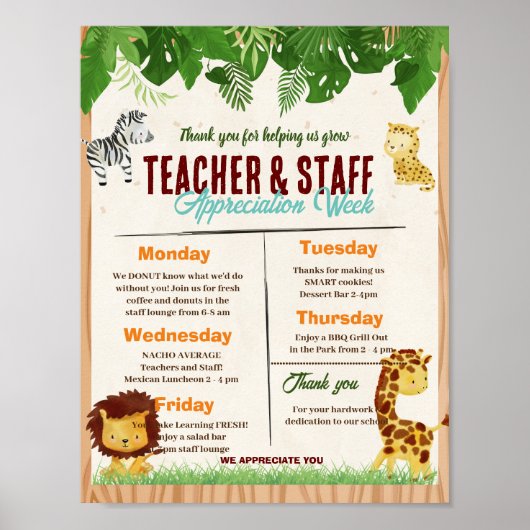 Oerwoud Teacher Appreciation Week Route Poster (Voorkant)