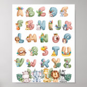 Oerwoud Thema Alphabets Kinder kamerdecor Poster (Voorkant)