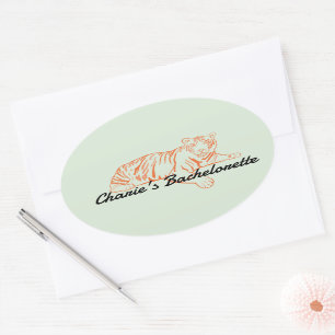 Oerwoud Tiger Bachelorette Ovale Sticker