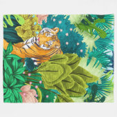 Oerwoud Tiger Fleece Deken (Voorkant (Horizontaal))